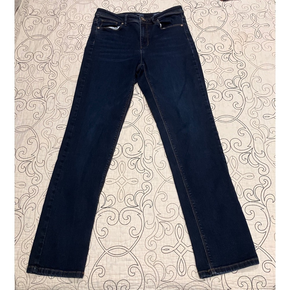 J.Jill Denim Womens High Rise Straight Leg Jeans Dark Indigo Blue Size 6